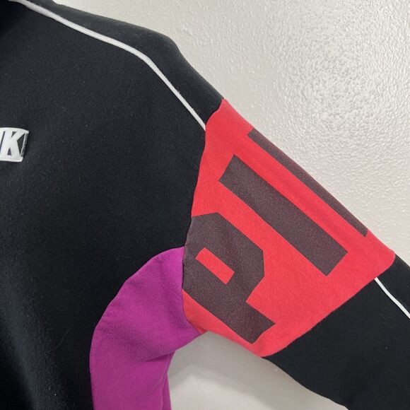 Pink Victoria's Secret Sweater Women Medium Black Colorblock Pullover 3/4 Zip - Picture 10 of 16